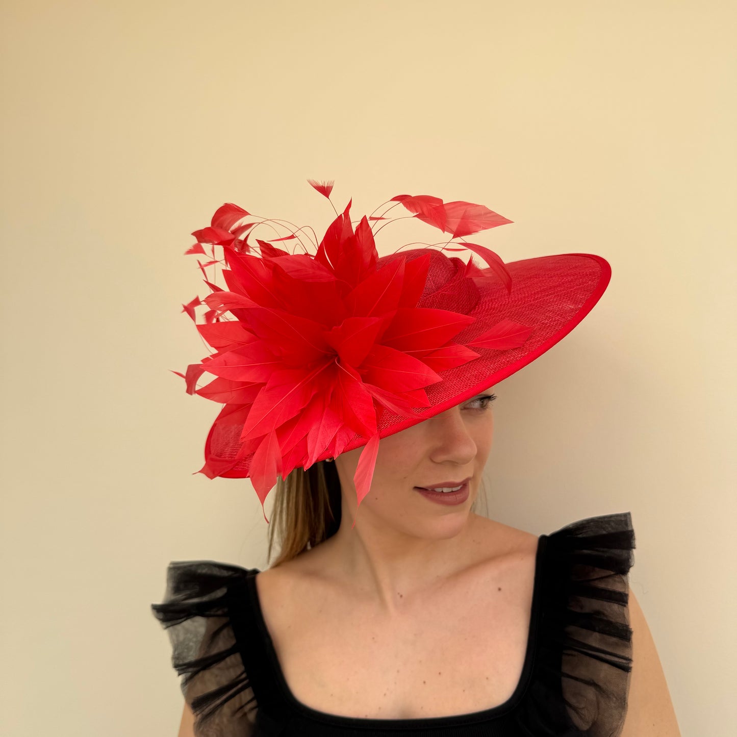 J Bees JB26/134 Poppy Red Boater Hatinator