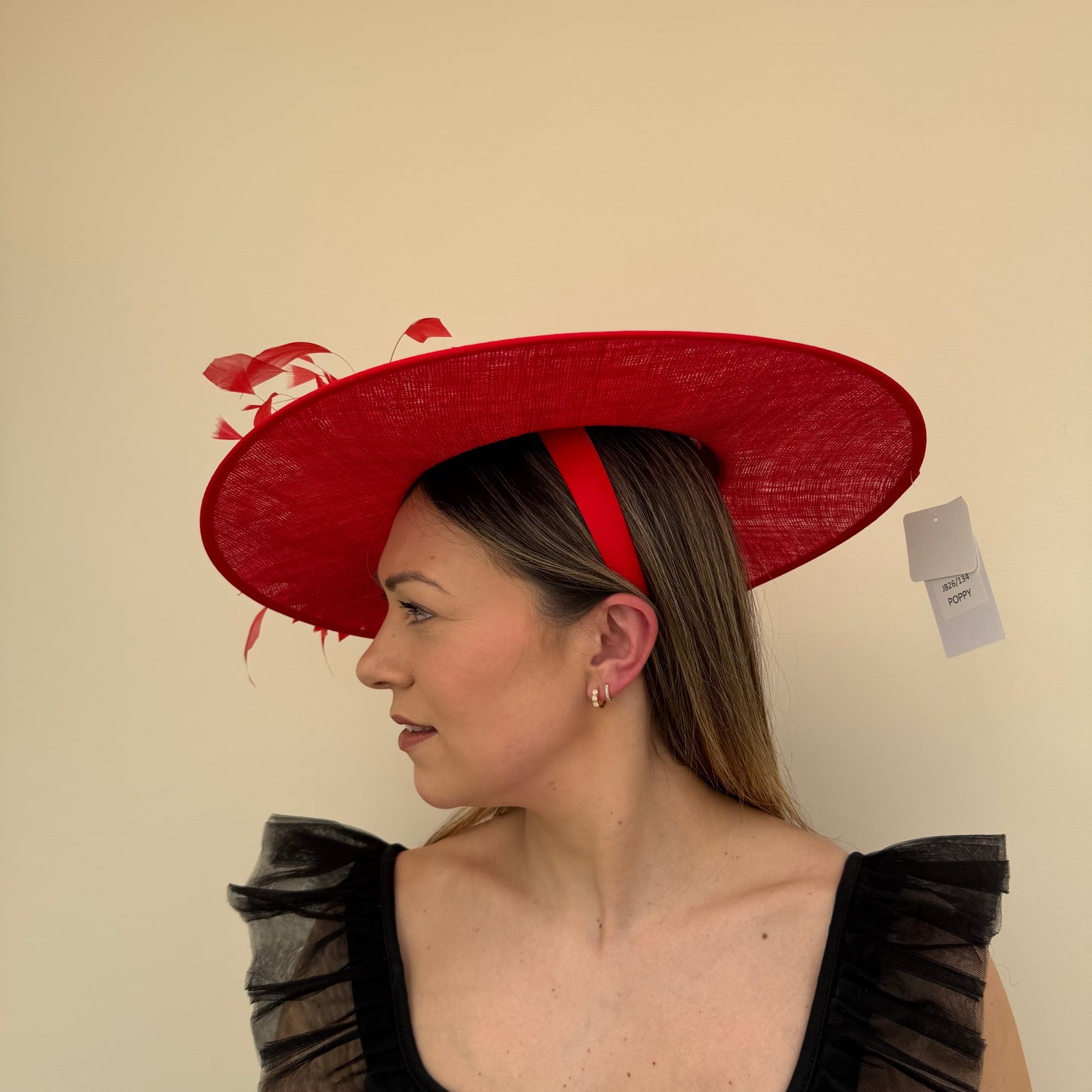 J Bees JB26/134 Poppy Red Boater Hatinator