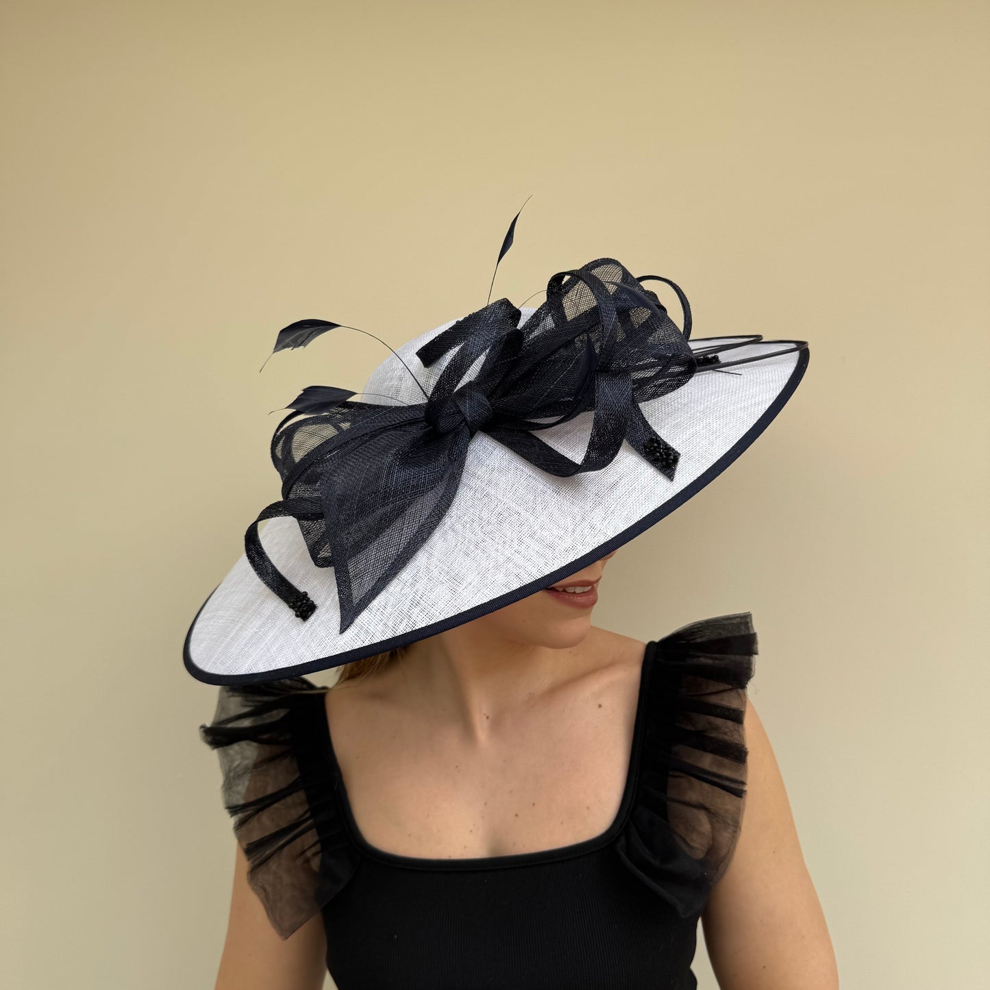 J Bees JB26/131 White and Navy Blue Hatinator