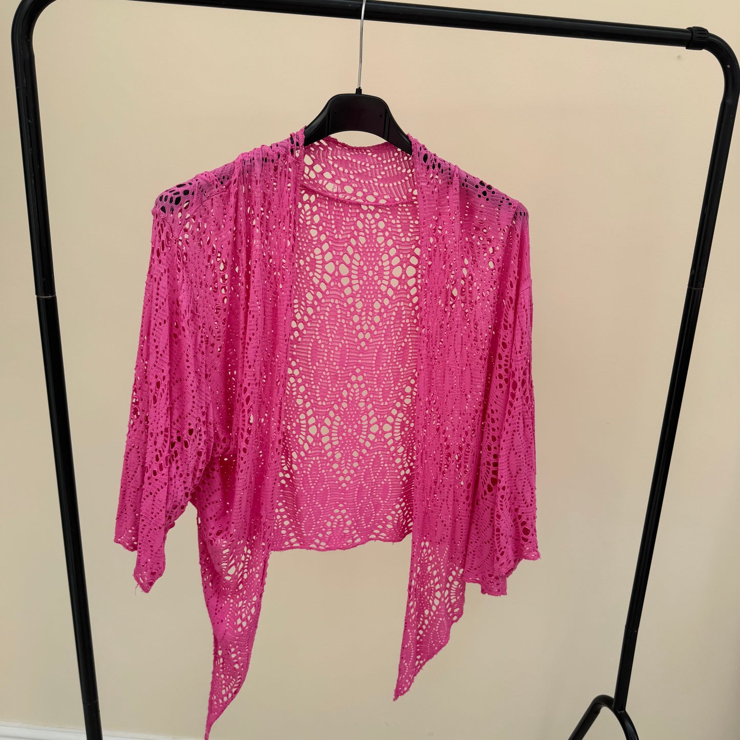 ZP Crochet Waterfall Crop Cardigan