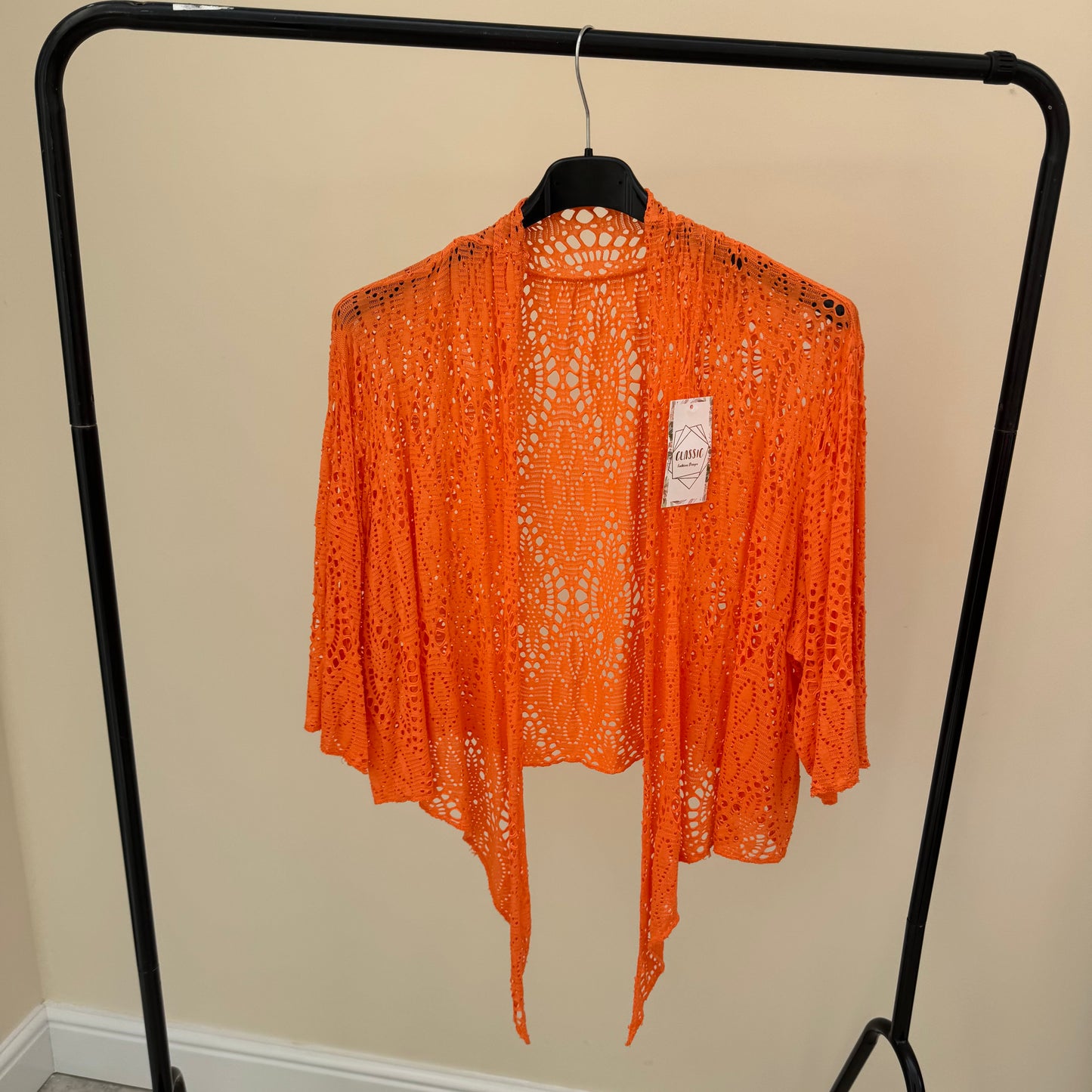 ZP Crochet Waterfall Crop Cardigan