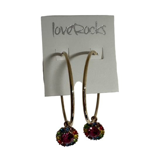 Love Rocks Gold Hoop Earrings