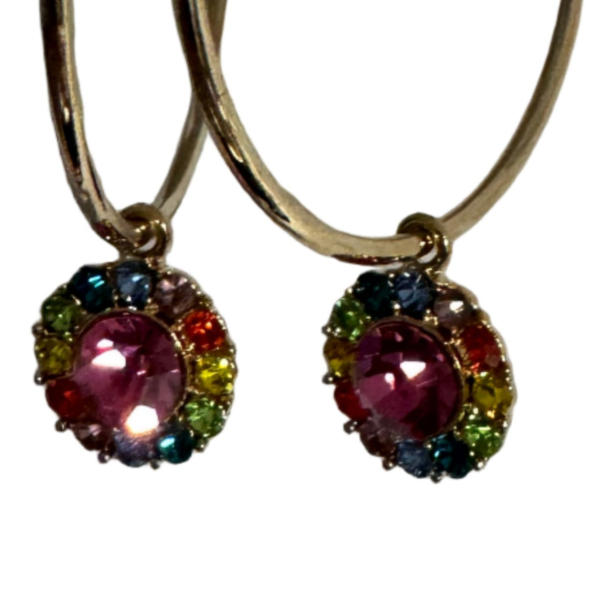 Love Rocks Gold Hoop Earrings