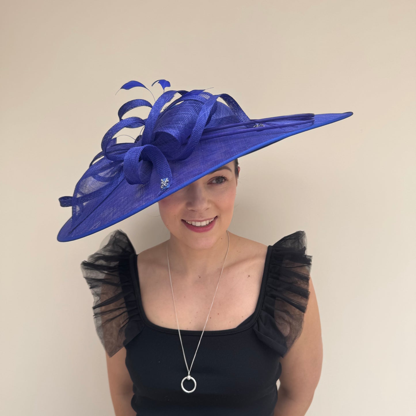 J Bees JB26/131 Cobalt Royal BlueHatinator with bead embellishment