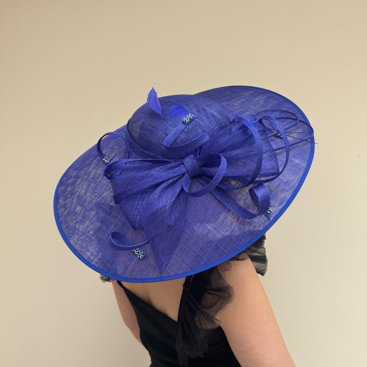 J Bees JB26/131 Cobalt Royal BlueHatinator with bead embellishment