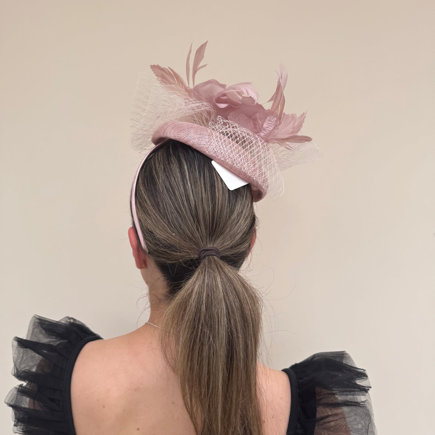 J Bees JB26/111 Truffle Pink Pillbox with lace and rose