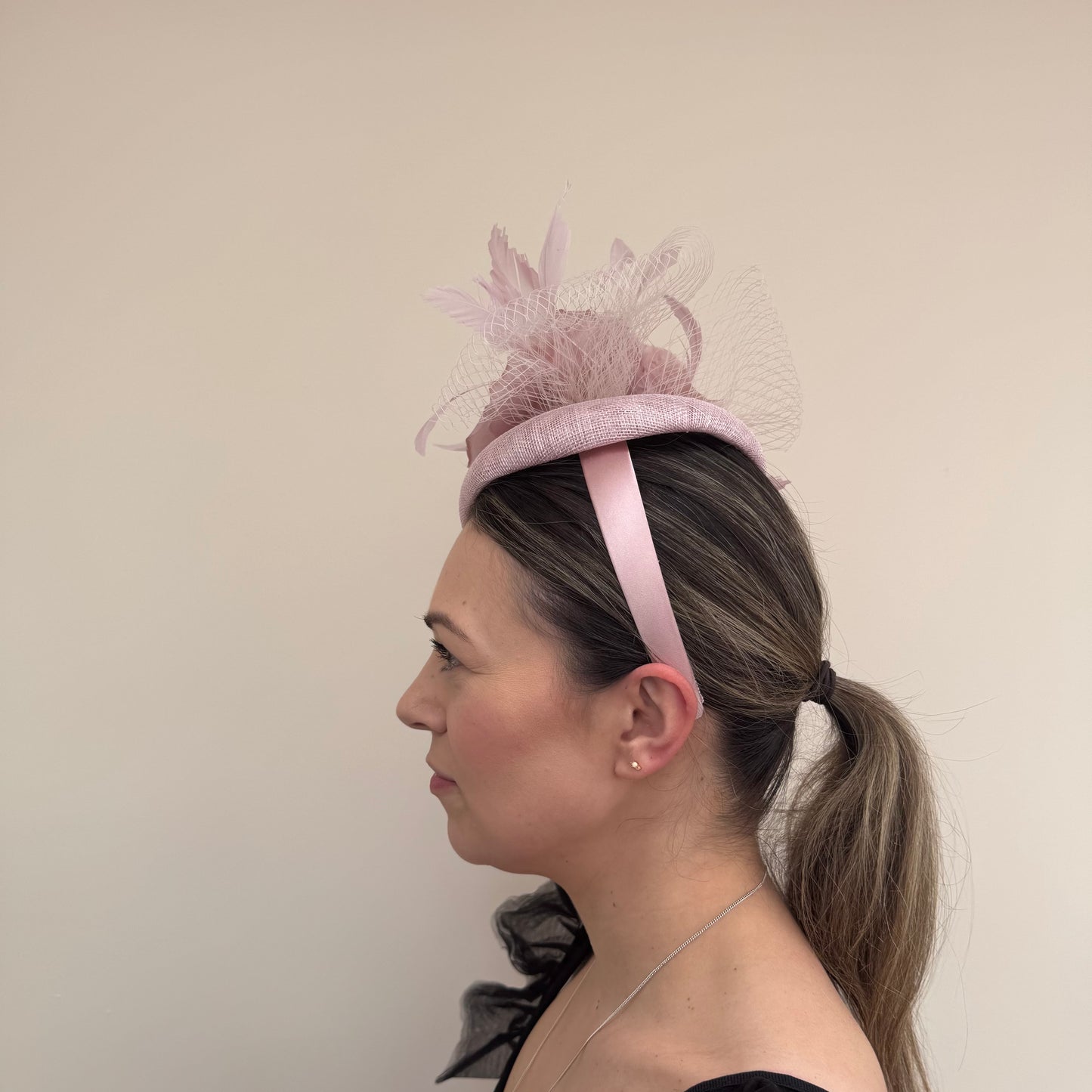 J Bees JB26/111 Orchid Pink Pillbox with lace and rose
