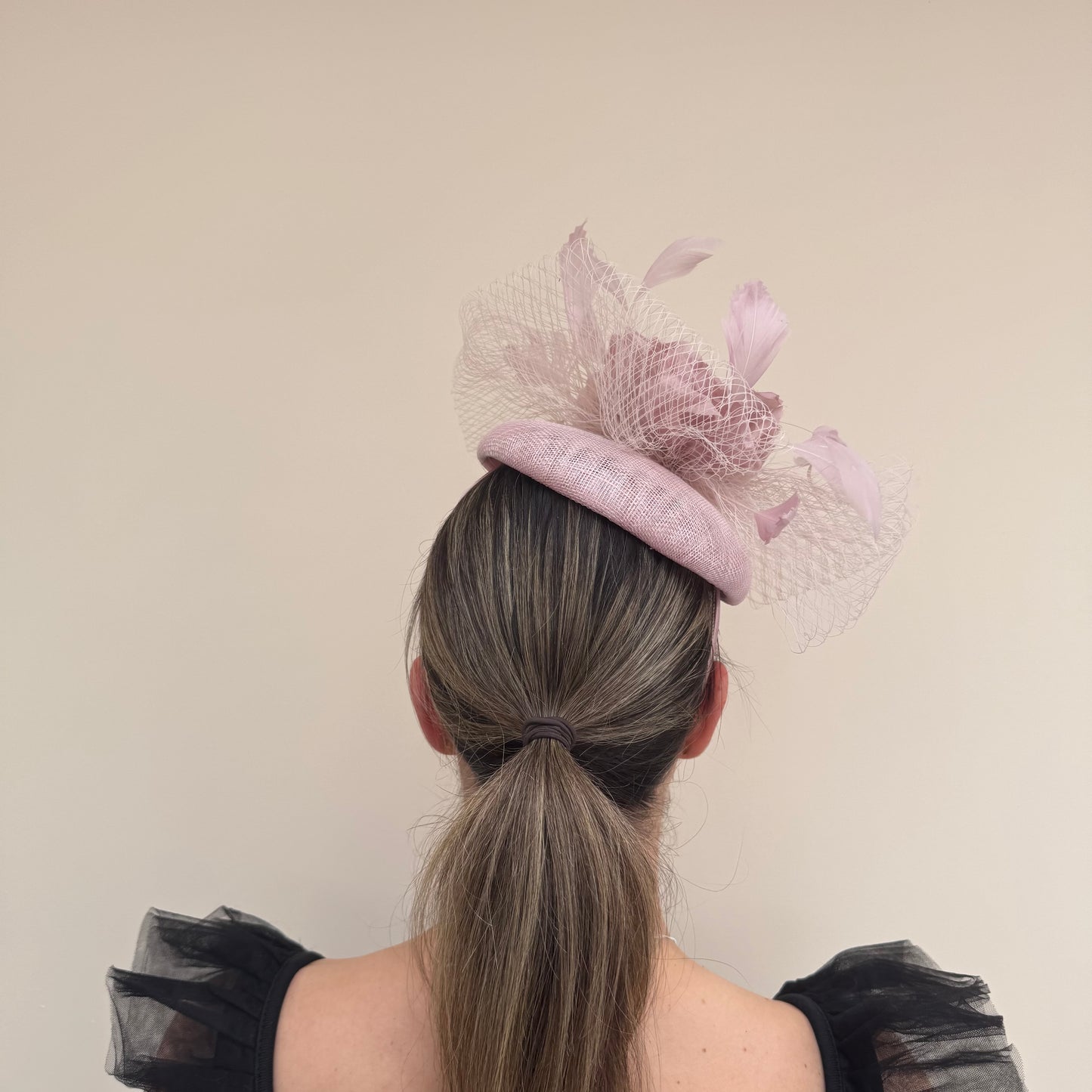 J Bees JB26/111 Orchid Pink Pillbox with lace and rose