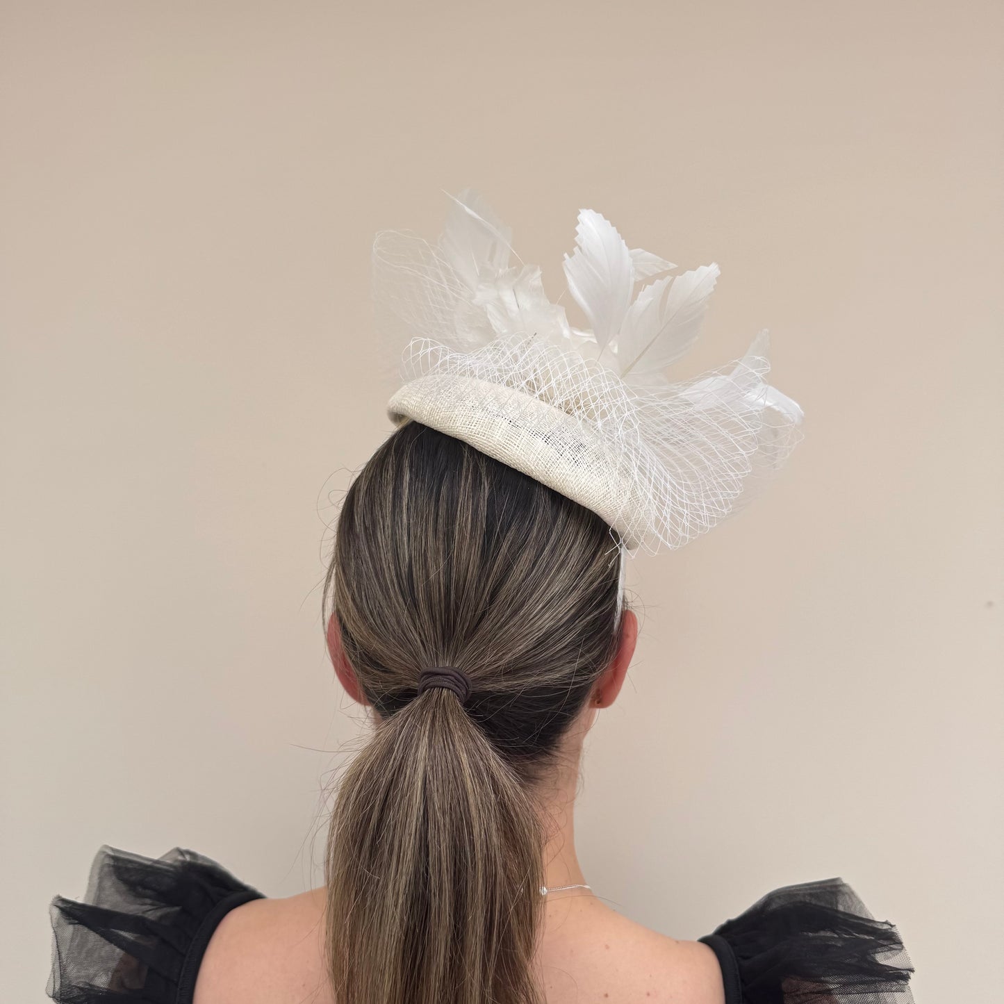 J Bees JB26/111 Ivory Pillbox with lace and rose