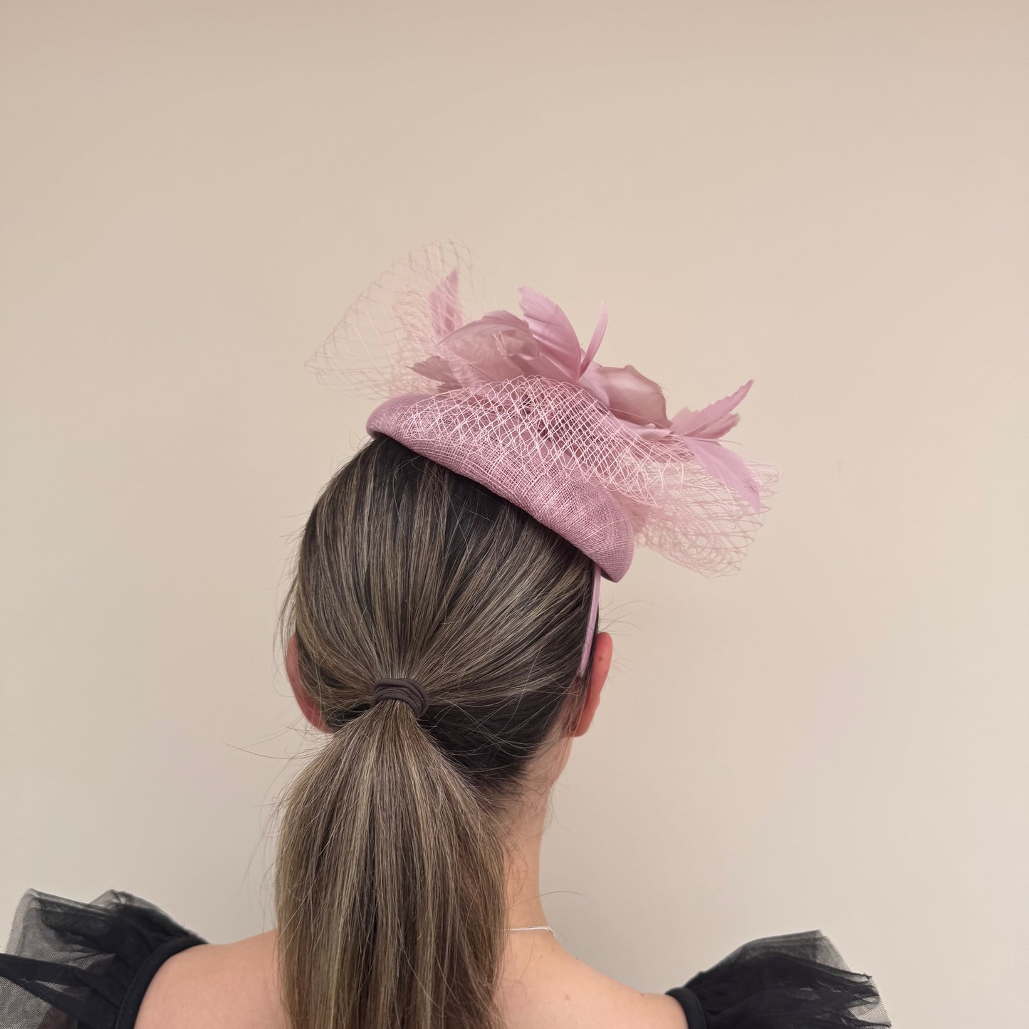 J Bees JB26/111 Quartz Pink Pillbox with lace and rose