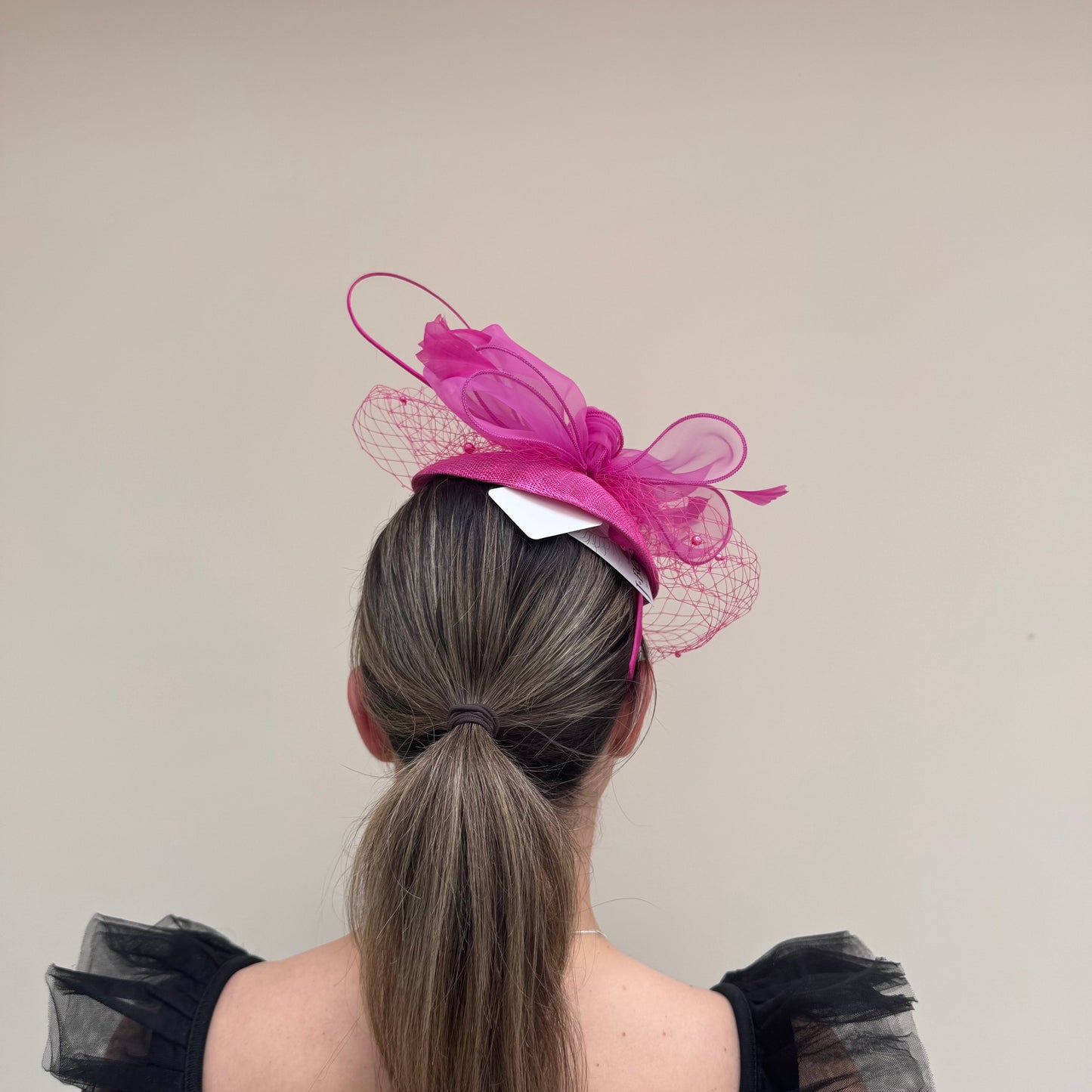 J Bees JB26/108 Magenta Pink Pillbox with pearl and lace