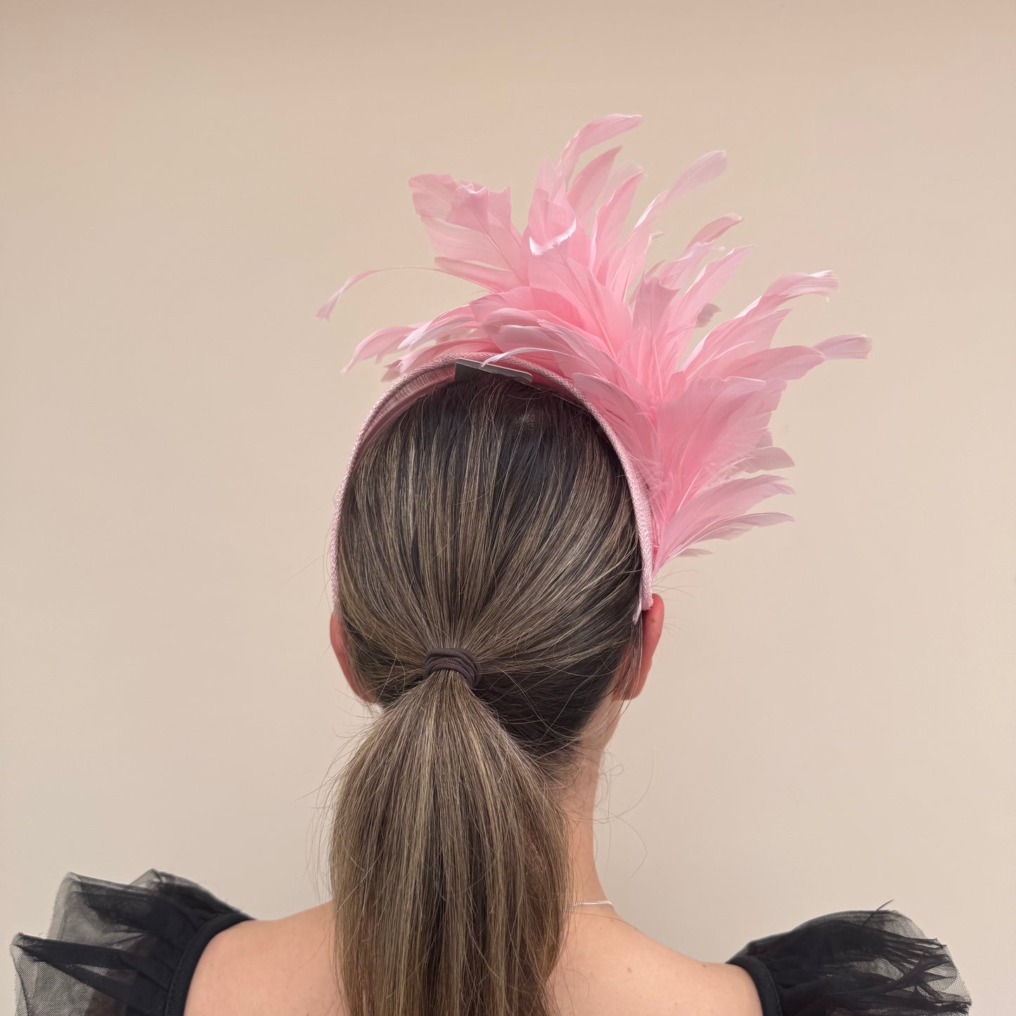 J Bees JB26/107 Peony Pink Feather Headband Fascinator