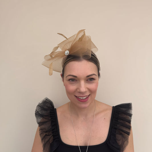 J Bees JB25/69A Brandy Brown Fascinator