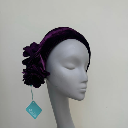 Max and Ellie ZF5 Grape Dark Plum Headband Fascinator