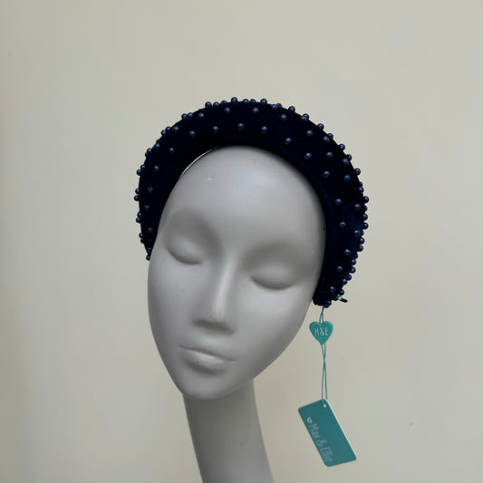 Max and Ellie HF9 Navy Headband Fascinator with Pearl