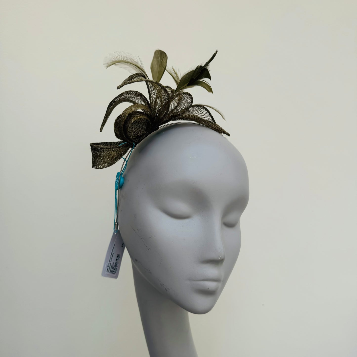 Max and Ellie BF3 Small Fascinator on Headband in Greens