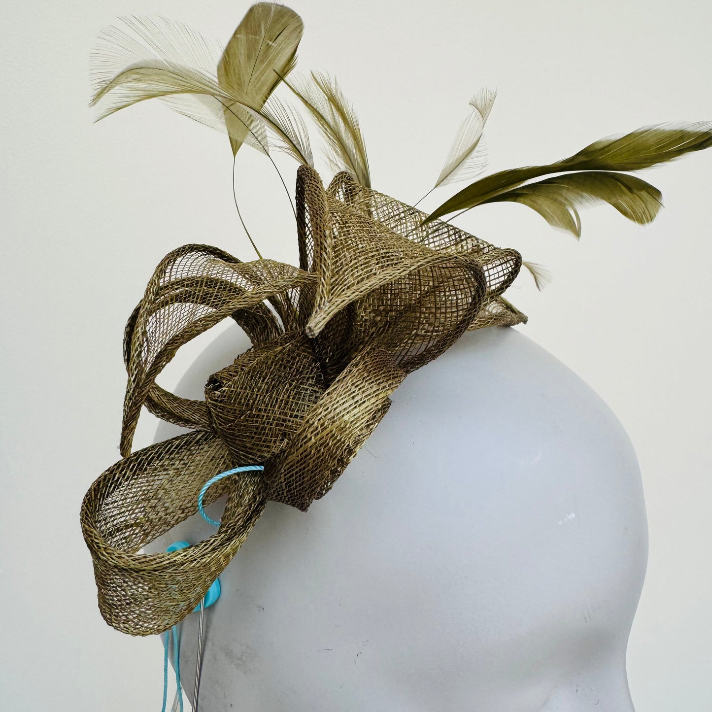 Max and Ellie BF3 Small Fascinator on Headband in Greens