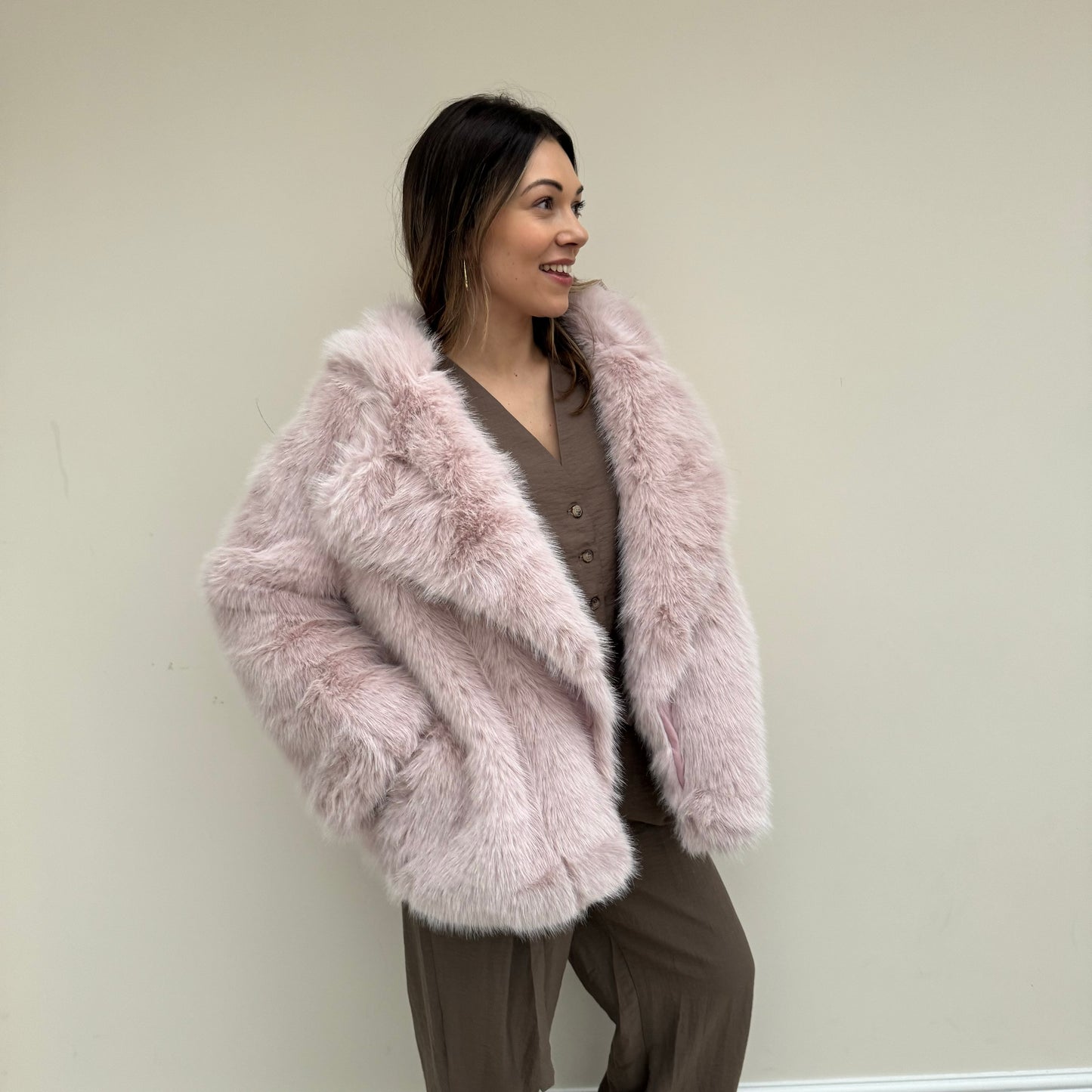 Fluffy Faux Fur Short Jacket