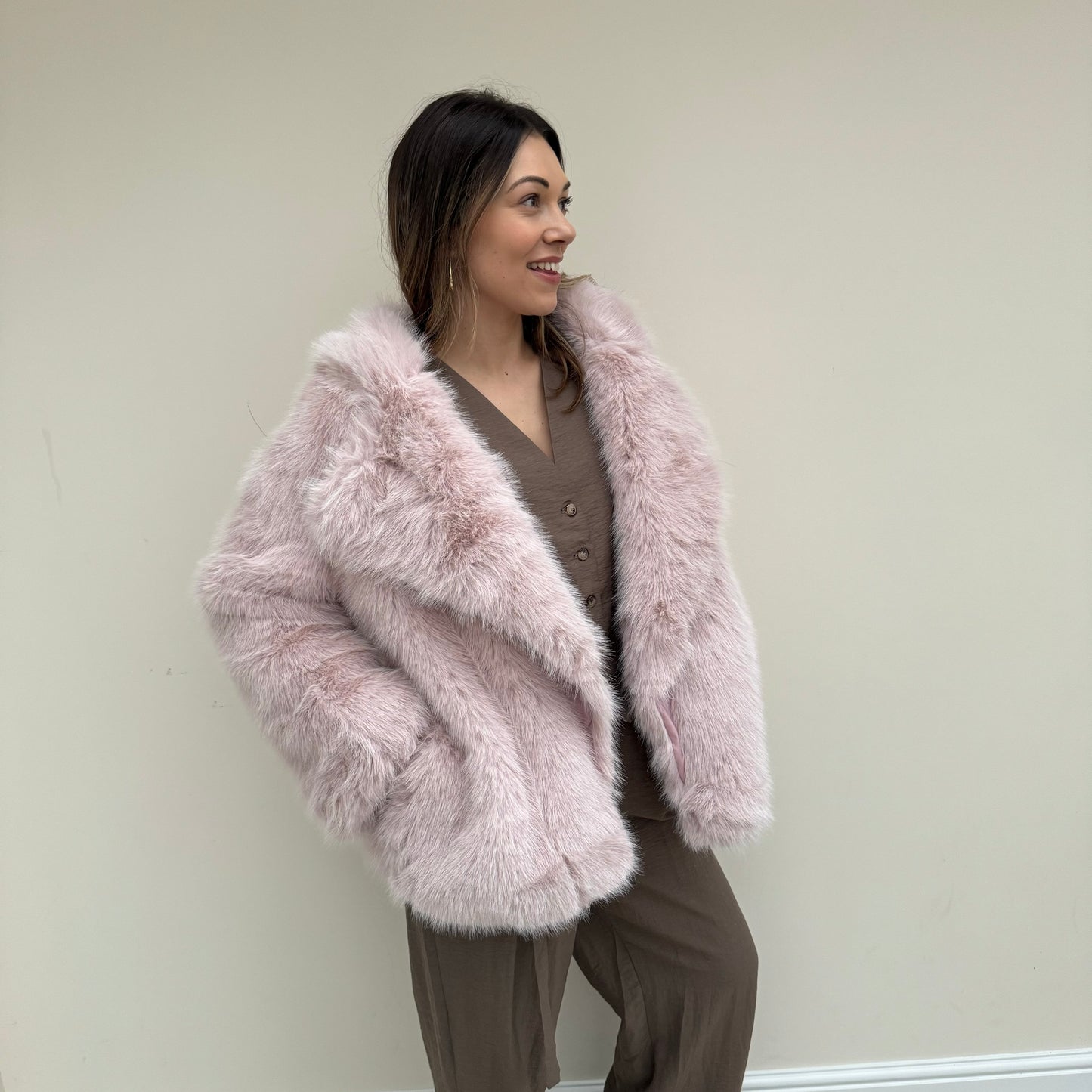 Fluffy Faux Fur Short Jacket