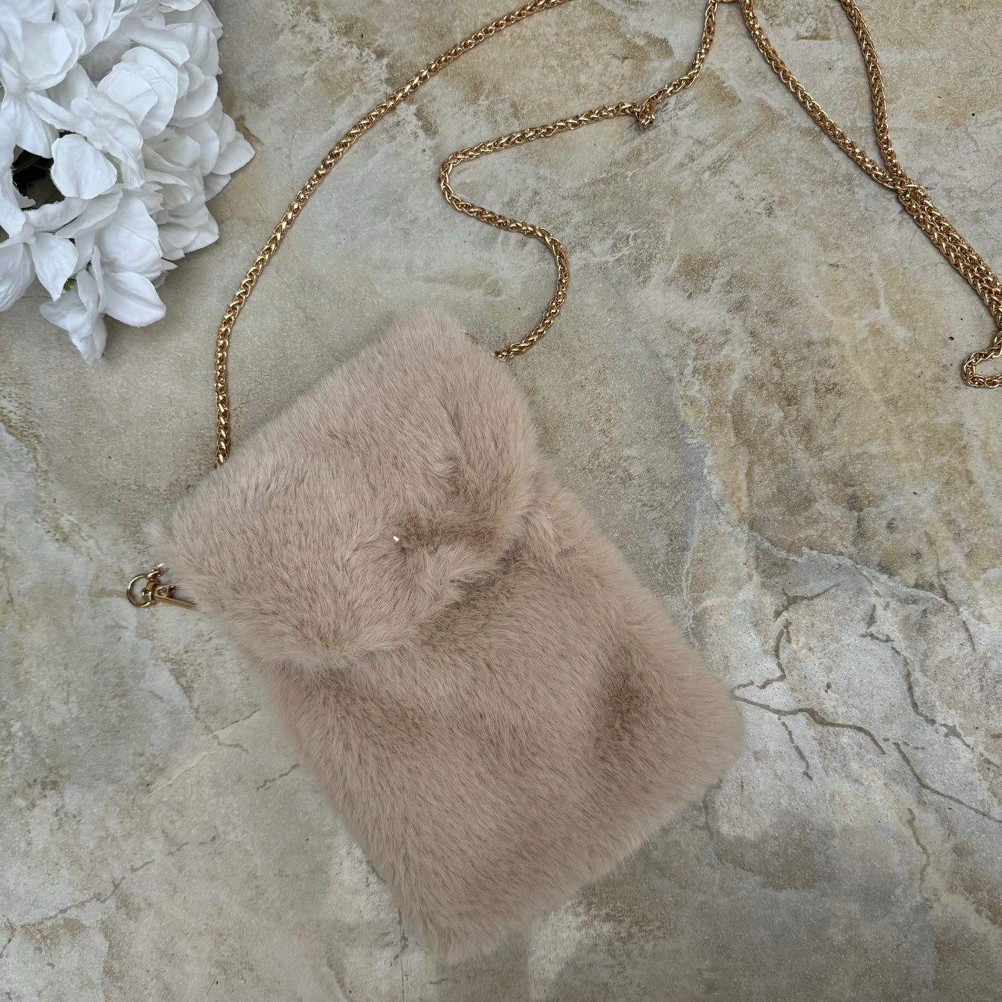 Malissa J Faux Fur Mini Phone Bag