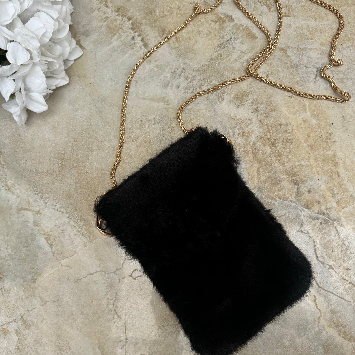 Malissa J Faux Fur Mini Phone Bag