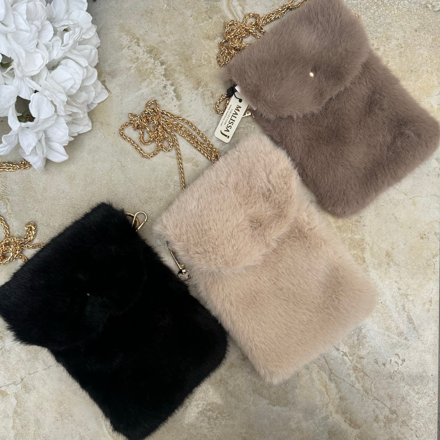 Malissa J Faux Fur Mini Phone Bag