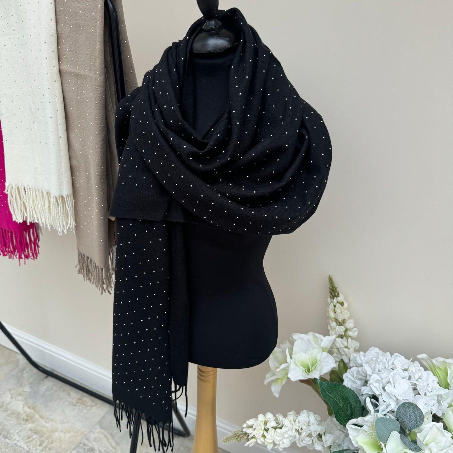 Malissa J Studded Pashmina Wrap Scarf