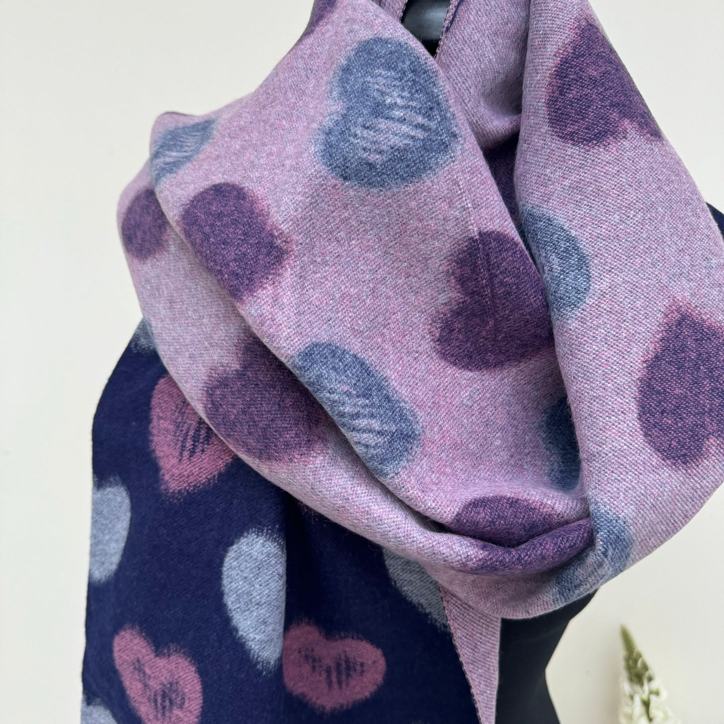 Butterfly Reversible Hearts Scarf