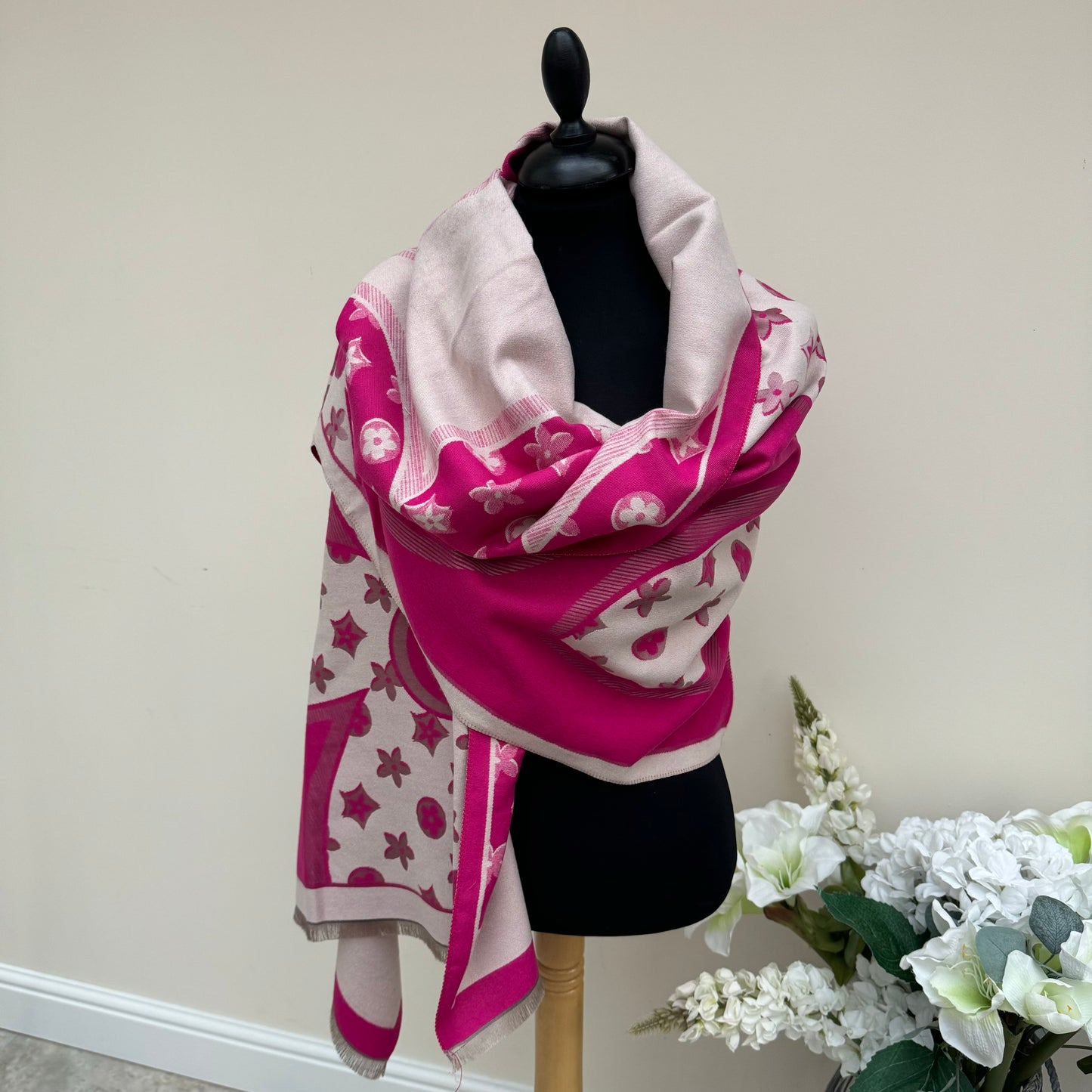 Malissa J Reversible Large Flower Print Scarf