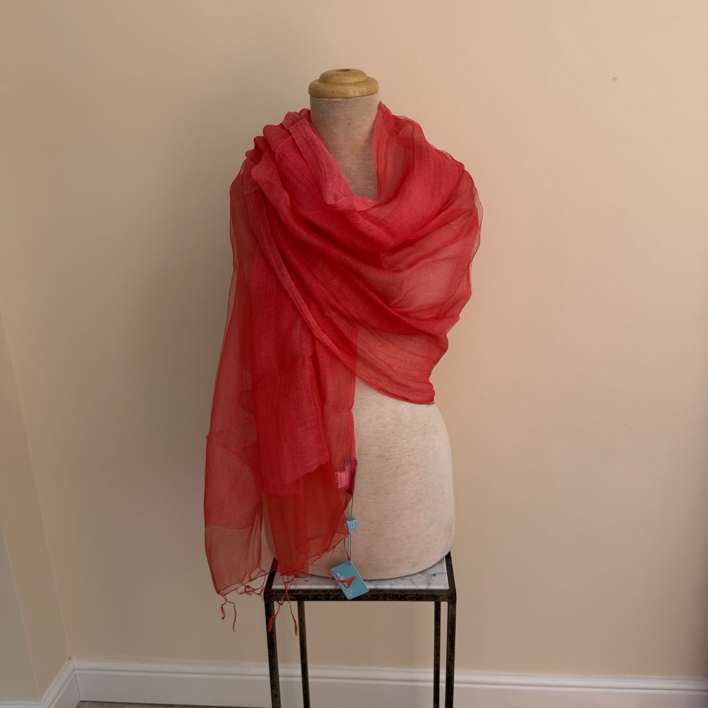 Max and Ellie CS8 Coral/Flo Pink Silk & Cotton Wrap