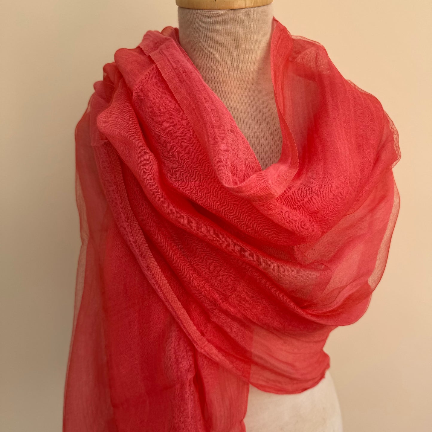 Max and Ellie CS8 Coral/Flo Pink Silk & Cotton Wrap