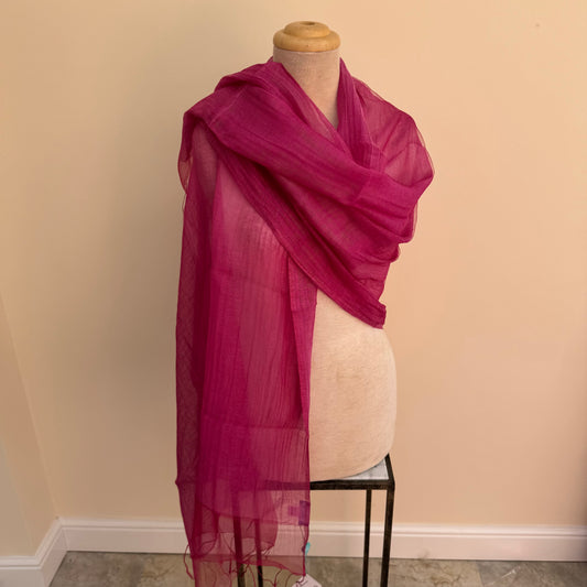 Max and Ellie CS8 Fuchsia/Flamingo Silk & Cotton Wrap