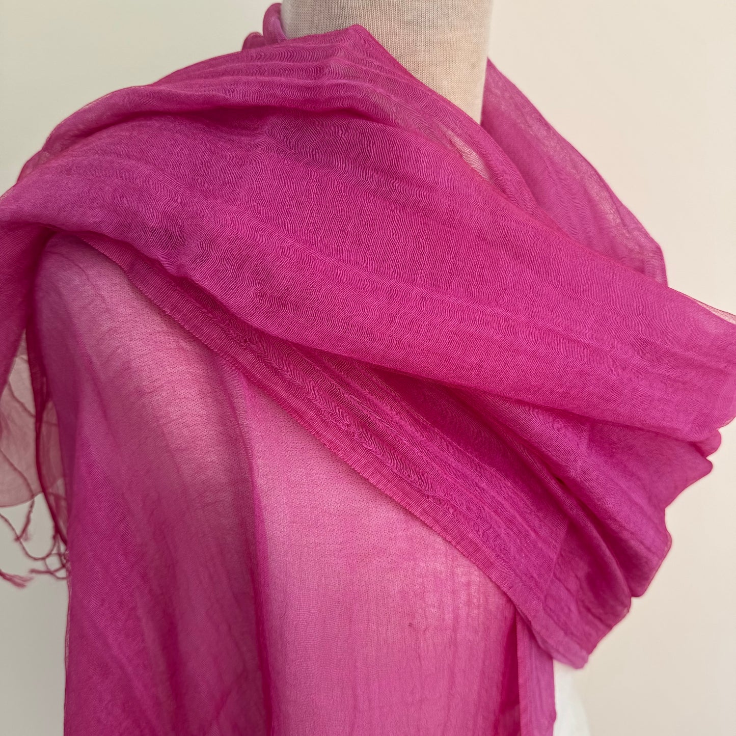 Max and Ellie CS8 Fuchsia/Flamingo Silk & Cotton Wrap