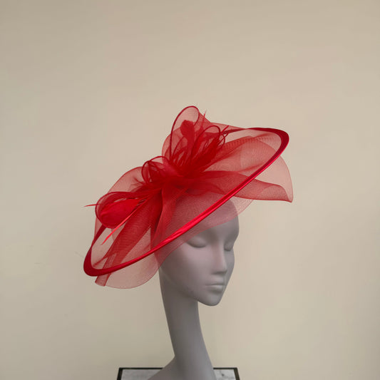 J Bees JB20/594 Poppy Red Net Fascinator Poppy