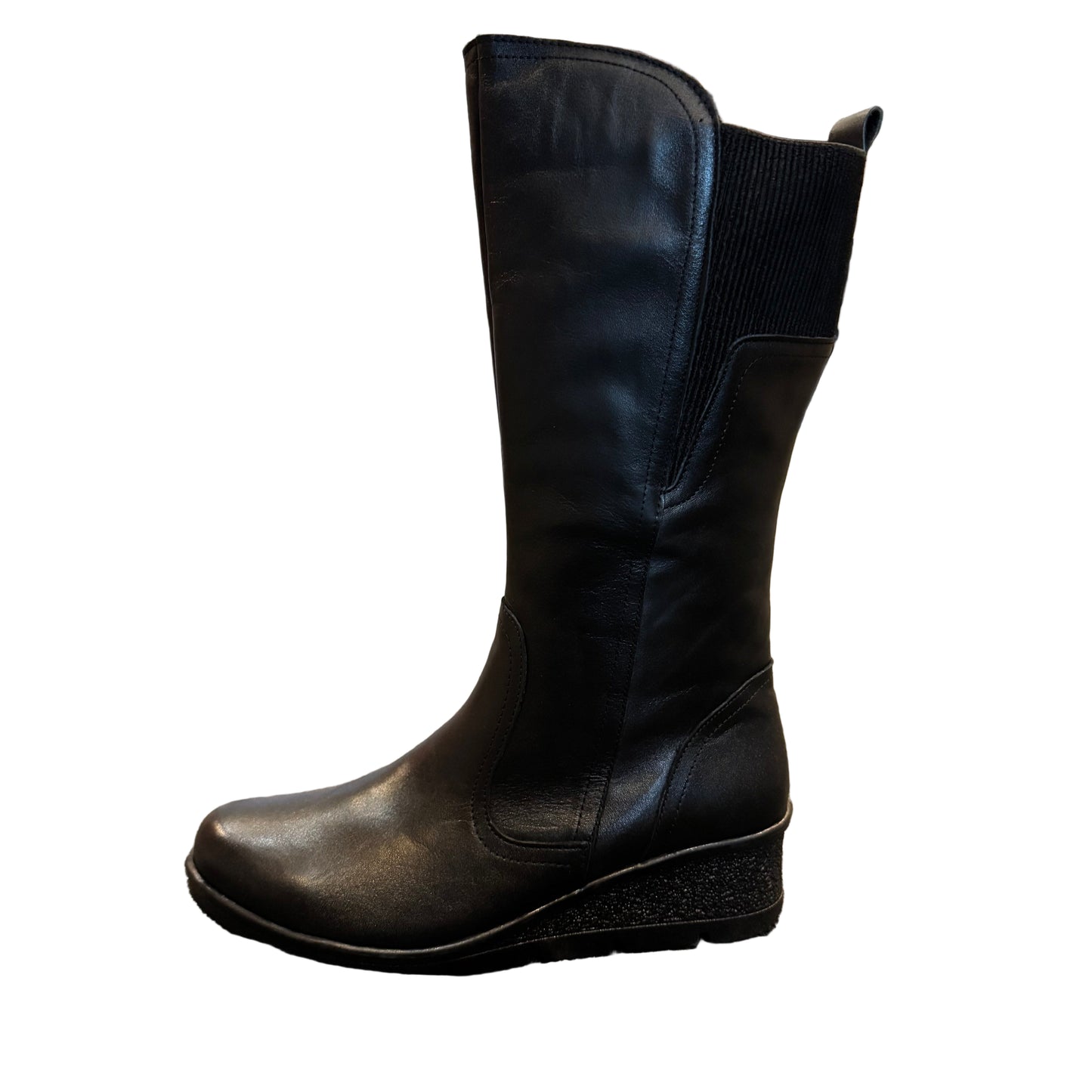 Modella Toulon Leather Long Boot Wedge Sole