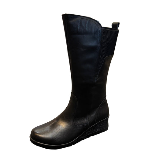 Modella Toulon Leather Long Boot Wedge Sole