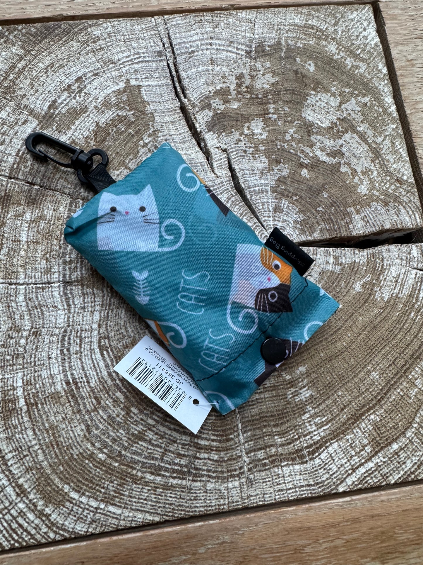 JD356411 Cats & Dogs Foldable Shopping Bag with Clip