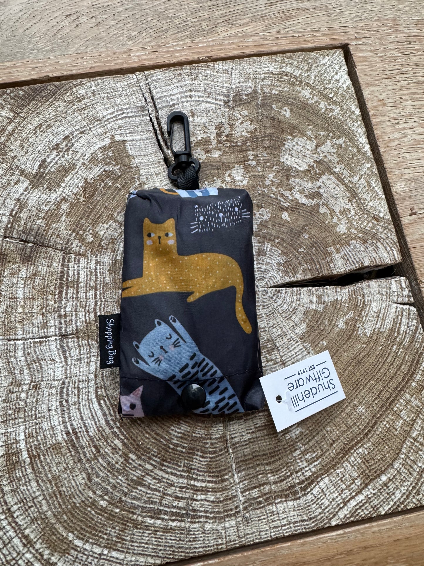 JD356411 Cats & Dogs Foldable Shopping Bag with Clip
