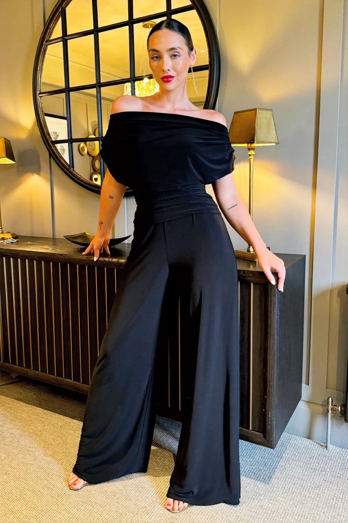 Atom Label Carbon Jumpsuit Black