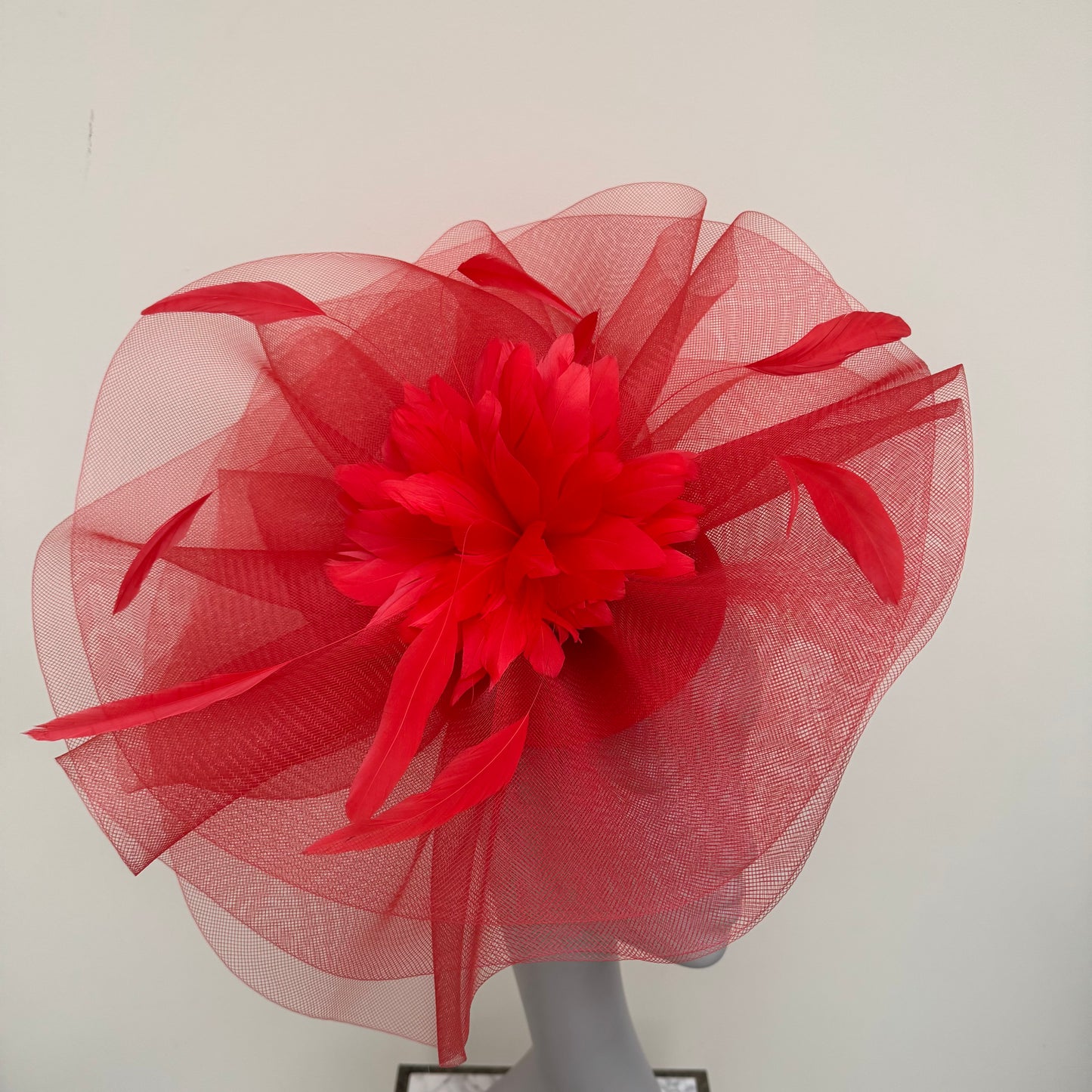 J Bees JB19/759 Poppy Red Large Crin Fascinator