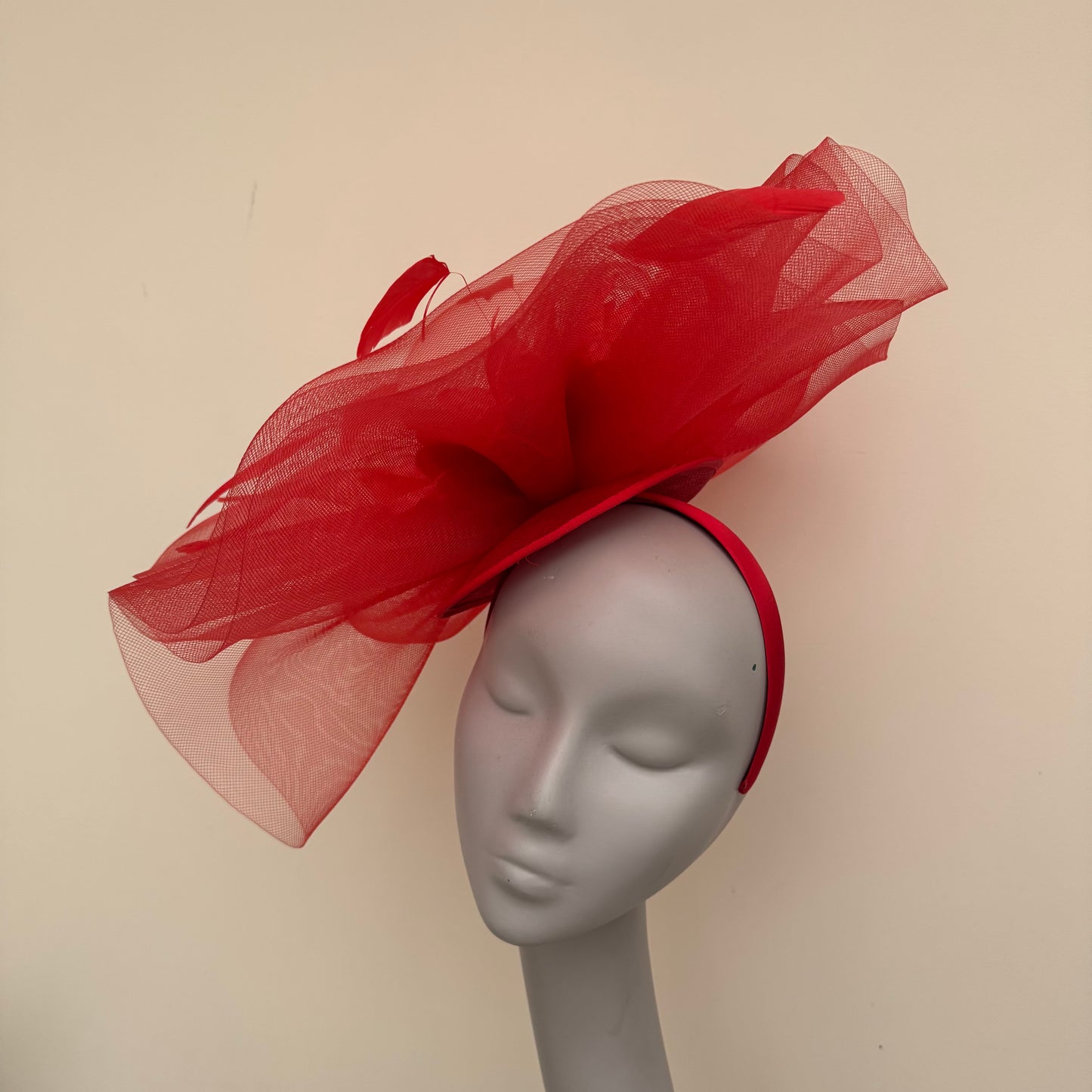 J Bees JB19/759 Poppy Red Large Crin Fascinator