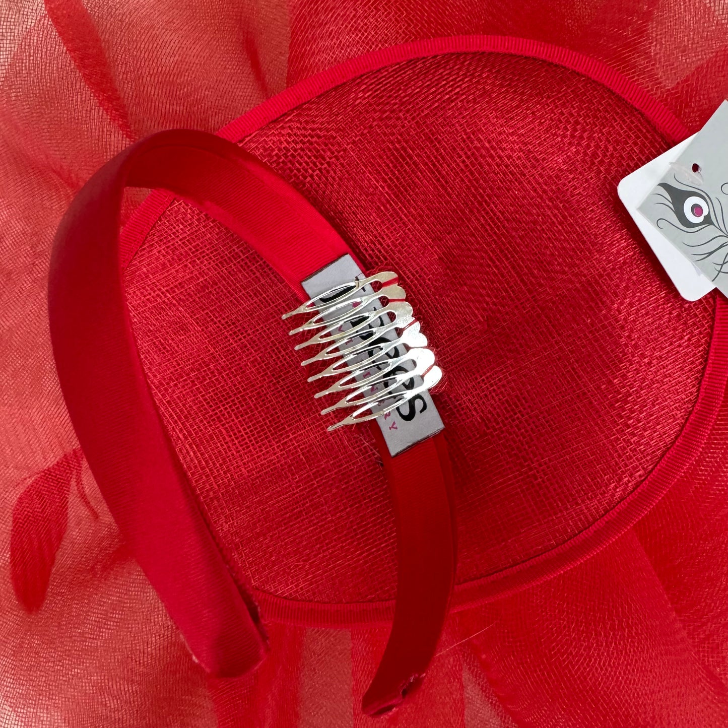 J Bees JB19/759 Poppy Red Large Crin Fascinator