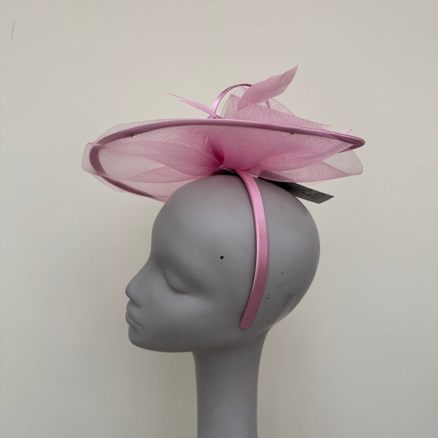 J Bees JB25/71 Quartz Pink Crin with Satin Edging and Detail Fascinator