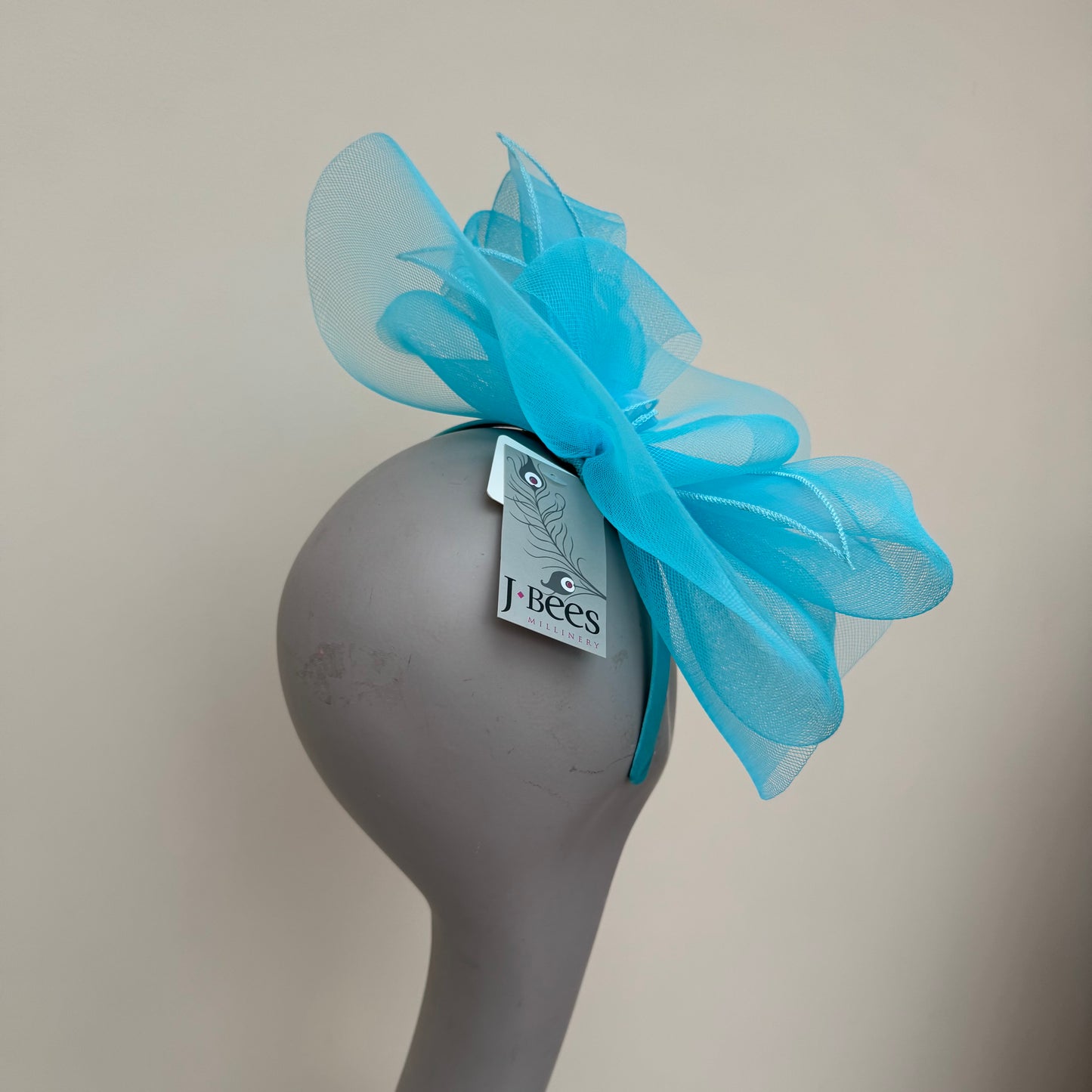 J Bees JB25/72 Capri Blue Mesh Fascinator