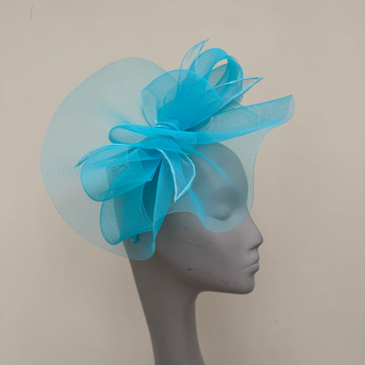 J Bees JB25/72 Capri Blue Mesh Fascinator