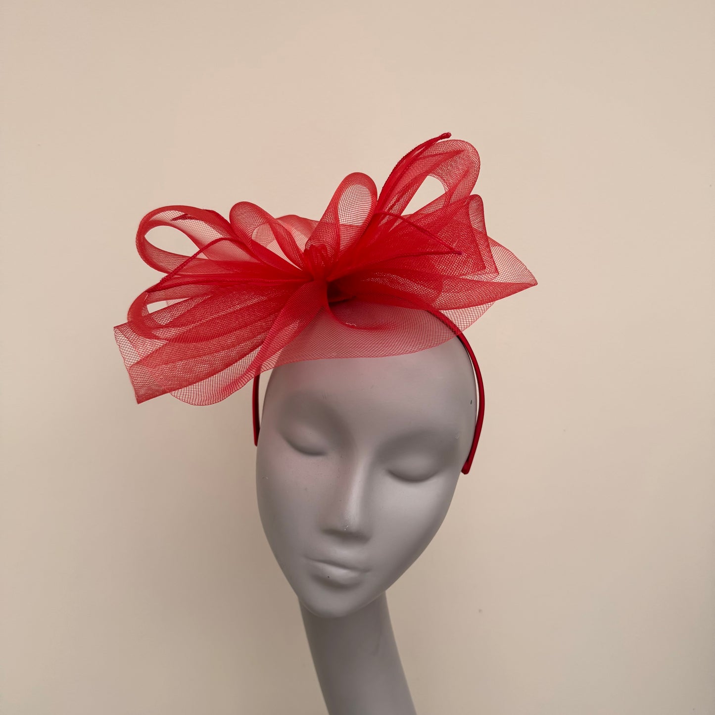 J Bees JB25/72 Poppy Red Mesh Fascinator