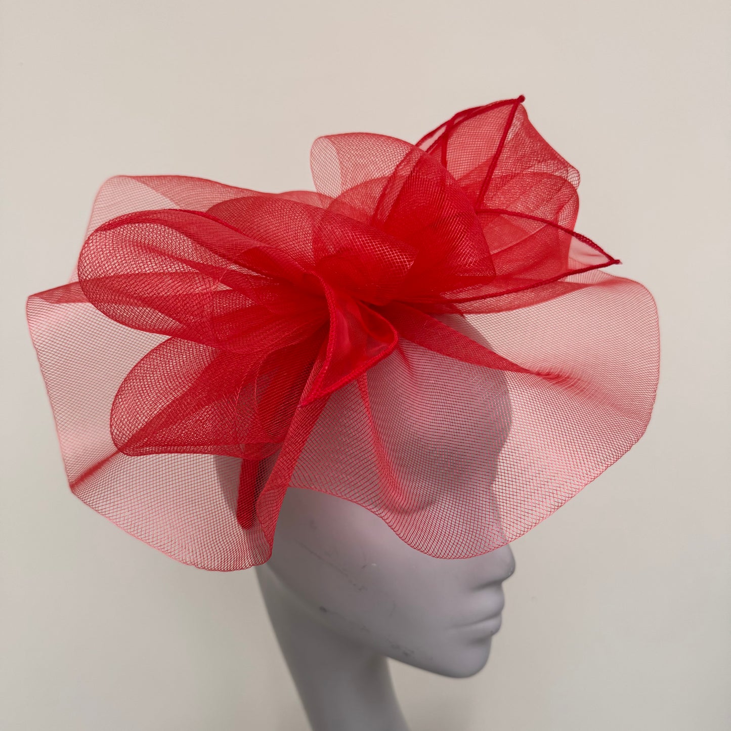 J Bees JB25/72 Poppy Red Mesh Fascinator