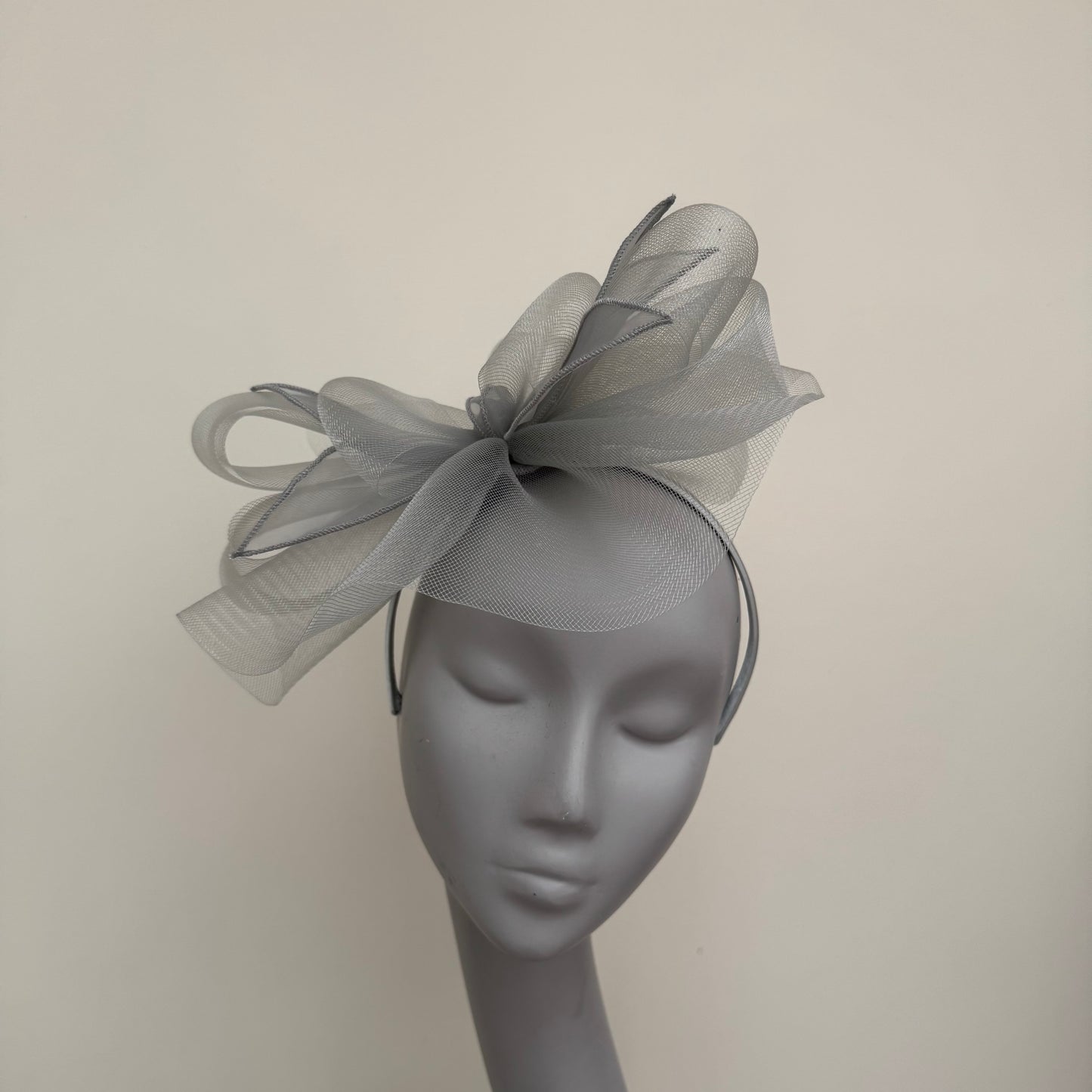 J Bees JB25/72 Steel Grey Mesh Fascinator