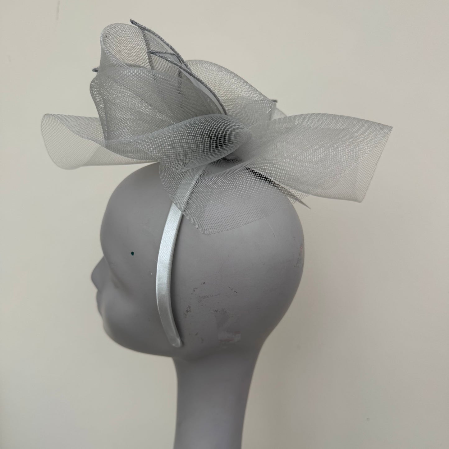 J Bees JB25/72 Steel Grey Mesh Fascinator