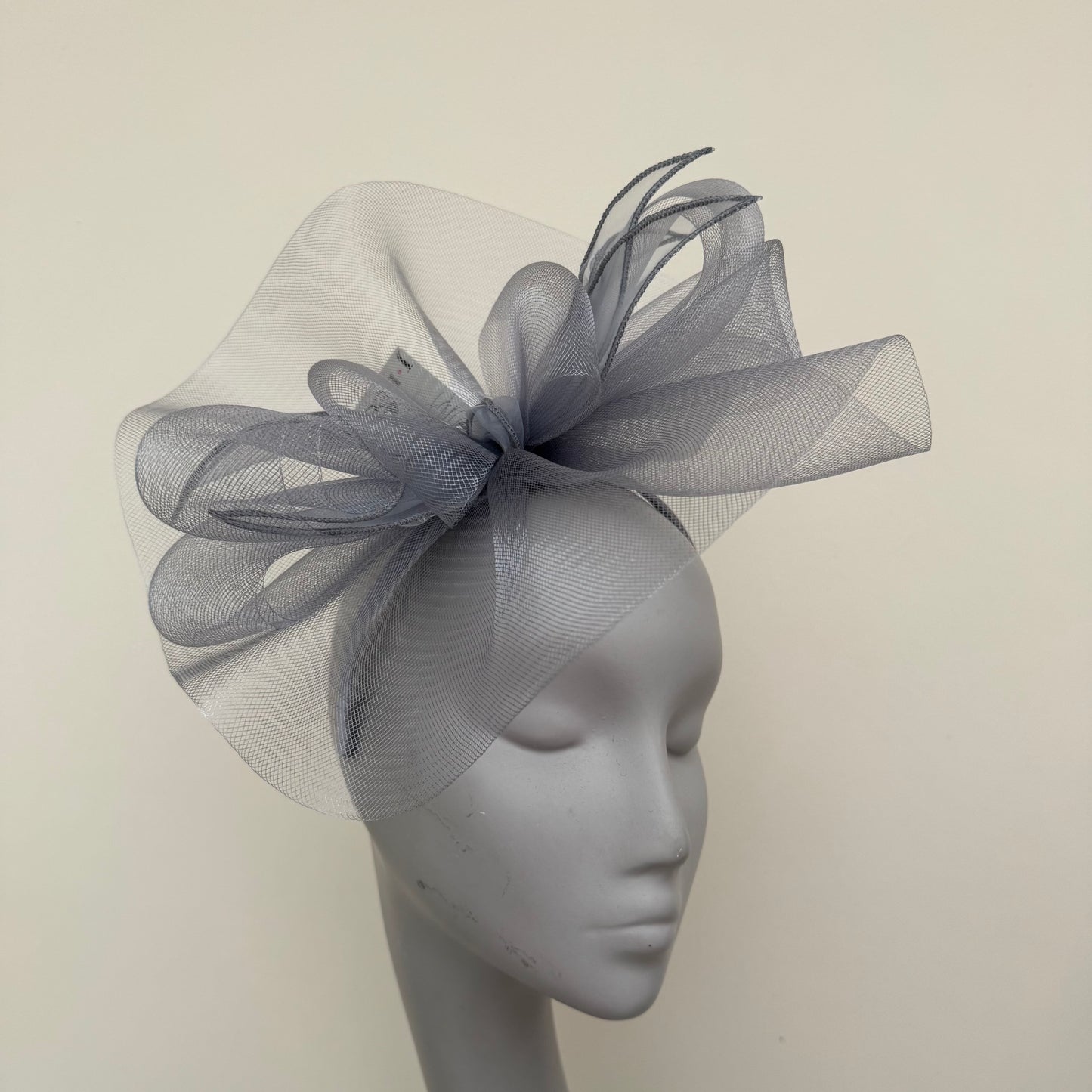 J Bees JB25/72 Lunar Grey Mesh Fascinator Lunar